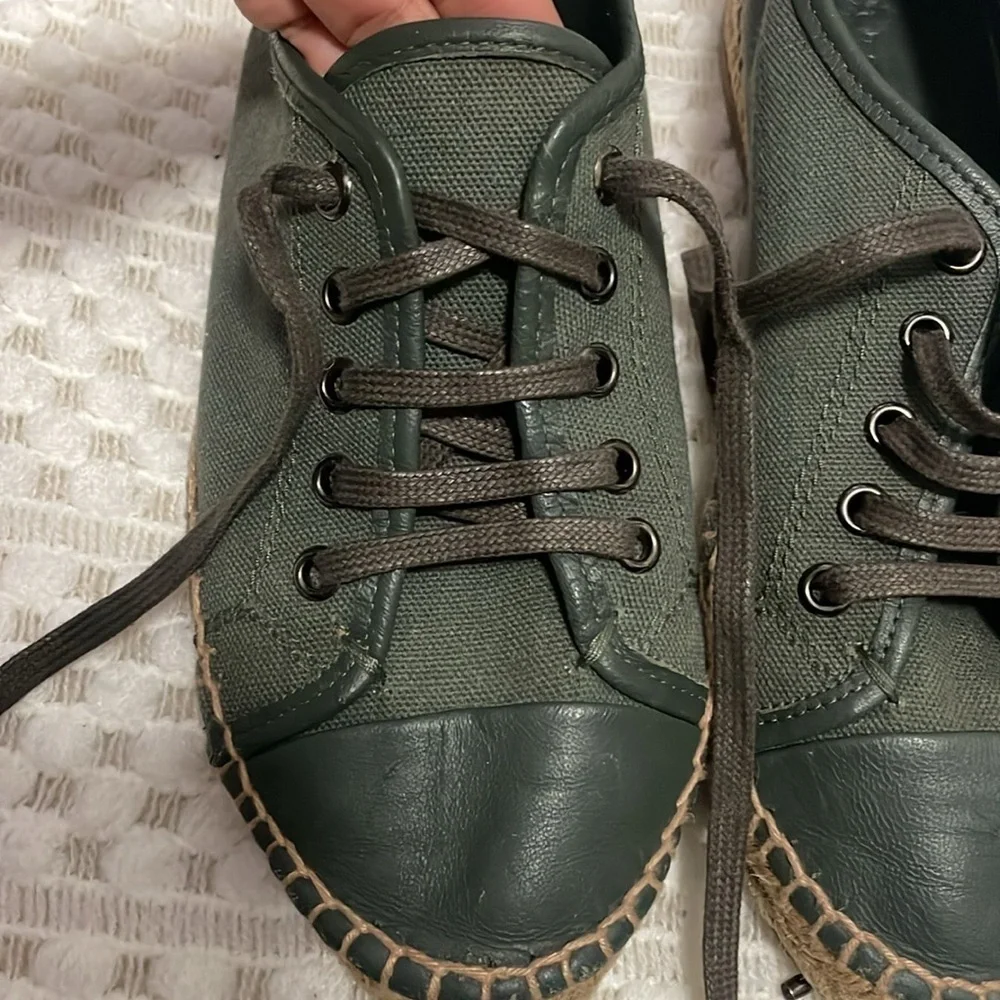 Theory Canvas and Leather Espadrilles
